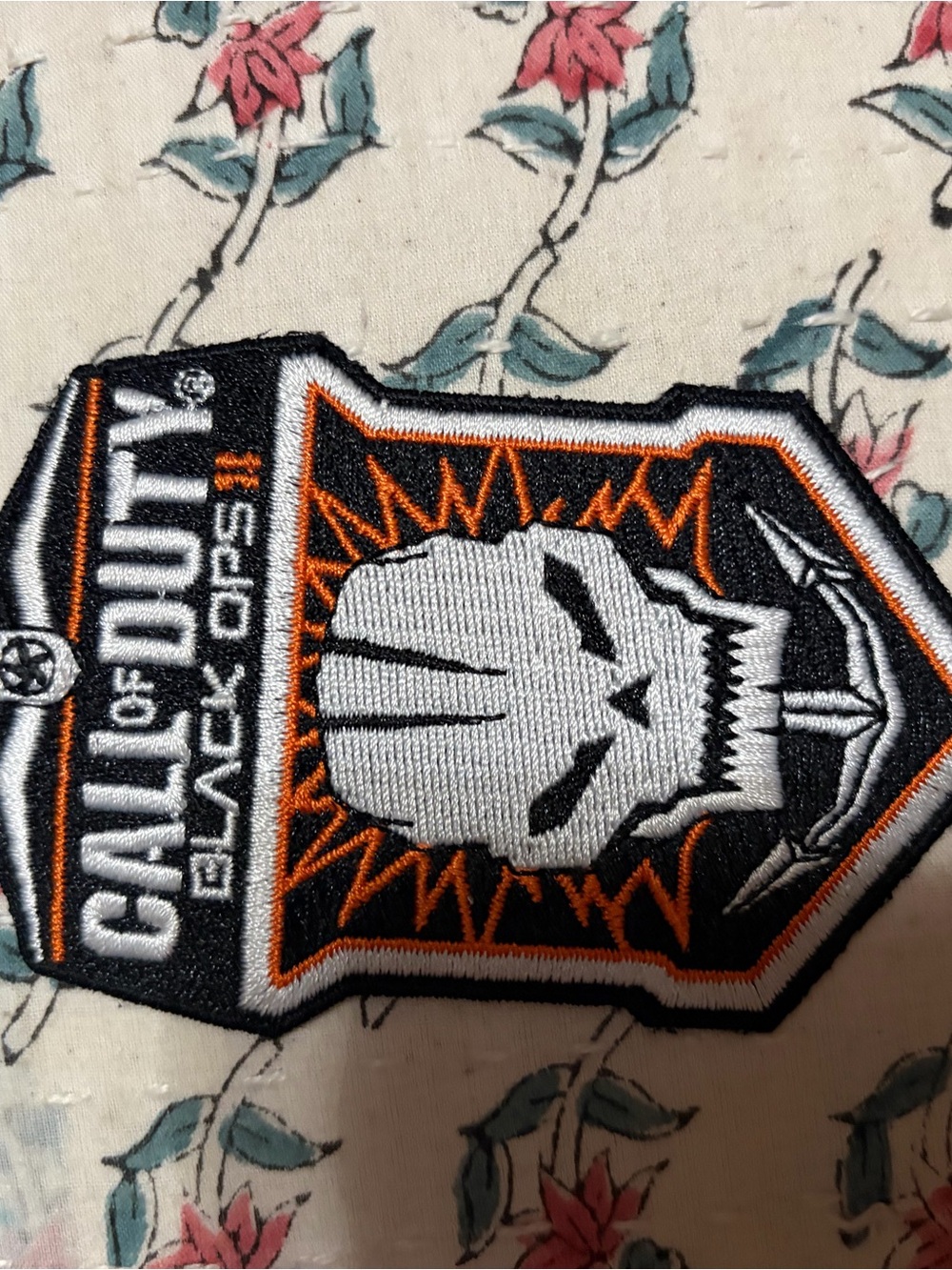 Call of Duty Black Ops III Embroidered Skull Patch — Black & Orange